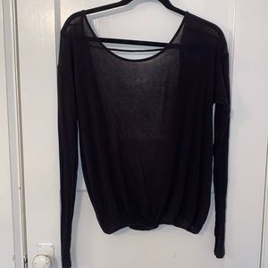 Free People Black Open Back Long Sleeve